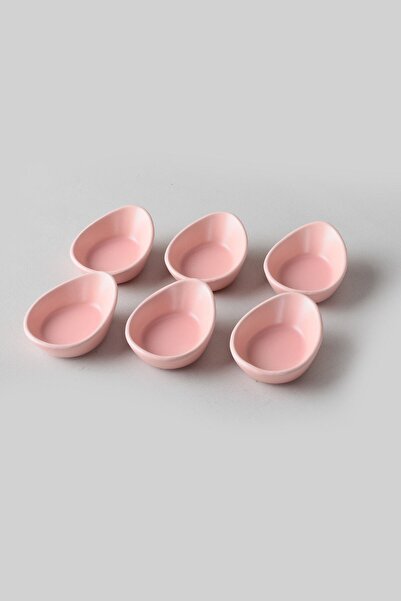 Keramika Light Pink Mini Gondola Snack Bowl / Sauce Bowl 8 Cm 6 Pieces