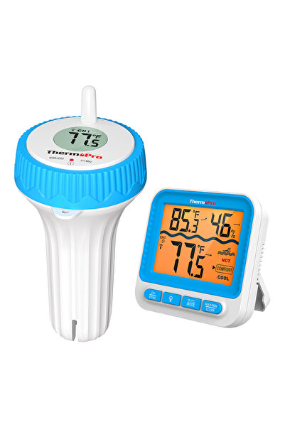 ThermoPro TP211B Yüzen Kablosuz Su Geçirmez Sensör+Monitör Havuz Sıcaklık Termometresi