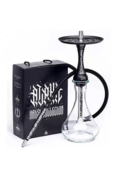 nargilestore Alpha Hookah Model X Artist Collection Black Matte Nargile Takımı