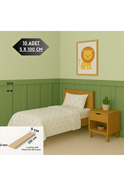 İbefer İskandinav Duvar Çıtası – 5x100 Cm, Boyanabilir Dekoratif Ahşap Çita, ...