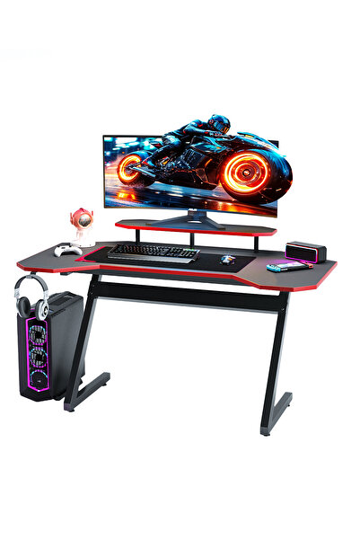 Mobitopya Profesyonel Oyuncu Masası - RGB LEDLİ - Bilgisayar Masası - Gamer - Çalışma Masası - 140*75*70 cm