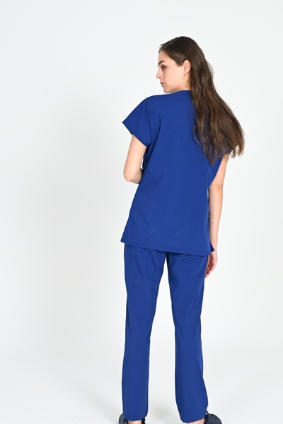 BAŞAK Kadın Saks Likralı Pamuk Yarasakol Doktor Hemşire Forma Takımı