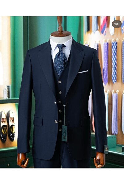 ilayda emir Lacivert Yelekli Erkek Takım elbise