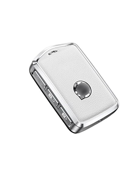 OEM Aluminum and leather cover for Volvo car key - White