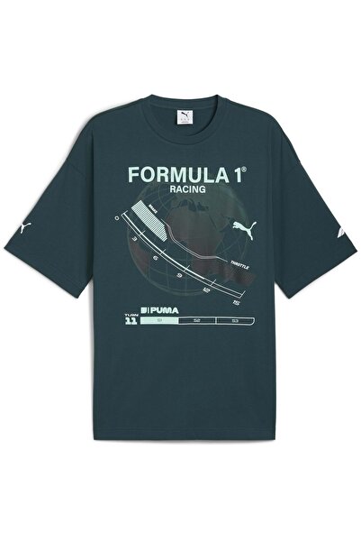 Puma 632655 Tricou grafic F1 - Tricou relaxat Tricou pentru bărbați VERDE