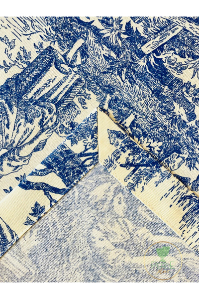 Perdeplus Fransız Masa Örtüsü, Vintage Pastoral Sahne Deseni, Dekoratif Yemek Masası Örtüsü