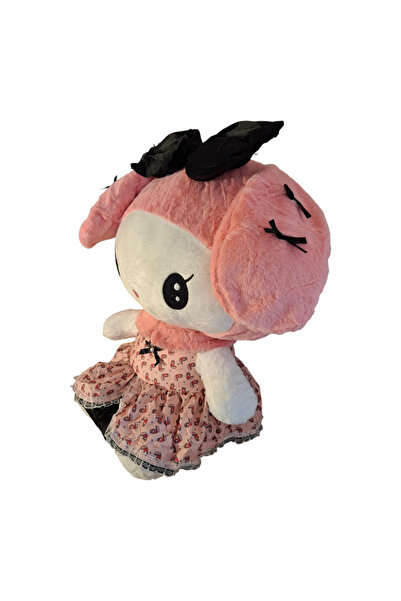 Toyska Plush toy Kuromi doll from the Hello Kitty Sanrio series, 55 cm, white/pink