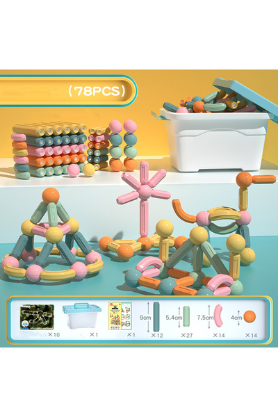 ONSHINE Joc educativ constructii magnetice Sticks Building, 78 piese, multicolor