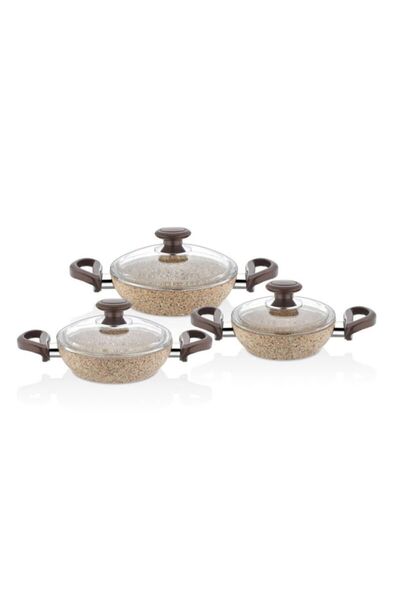 FALEZ Creamy 6 Parça Granit Sahan Set