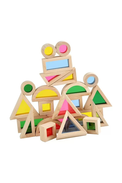 Toyska Rainbow Kaleidoscope Sensory Cubes, 24 pieces