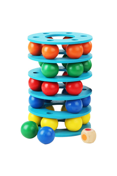 Toyska Jucarie Stivuire si Echilibru Turn cu Bile Curcubeu