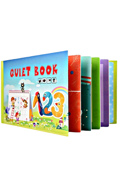 Toyska Carte educativa cu stickere reutilizabile Quiet Book - Numere, 10 pagini