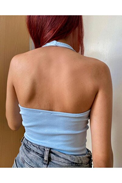 ulslu Crop cu gât înalt și cu nervuri