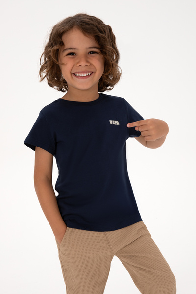 U.S. Polo Assn. Erkek Çocuk Lacivert Bisiklet Yaka Tişört 50313932-VR033