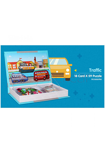 Toyska Joc educativ Carte magnetica Traffic Spell, 77 piese, albastru
