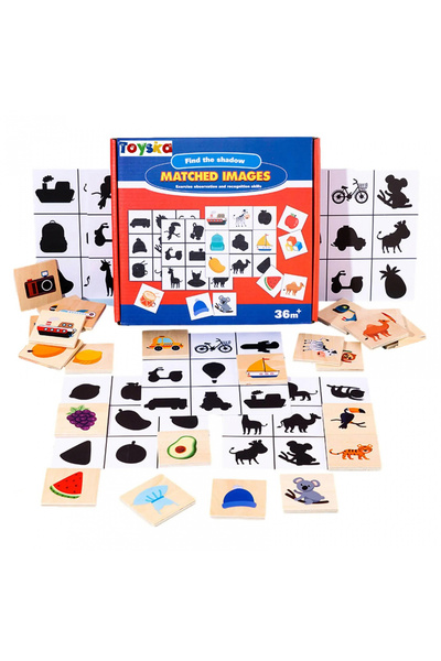 Toyska Joc educativ din lemn cu asocieri de umbre si imagini Find the Shadow,...
