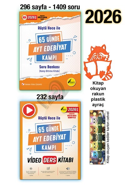 Rüştü Hoca 65 Günde Ayt 2026 Edebiyat Kamp Soru Bankası Kitabı Video Ders Notları