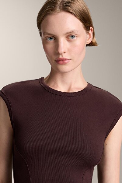 Oysho Pamuk ve modal içeren rib kısa kollu tişört