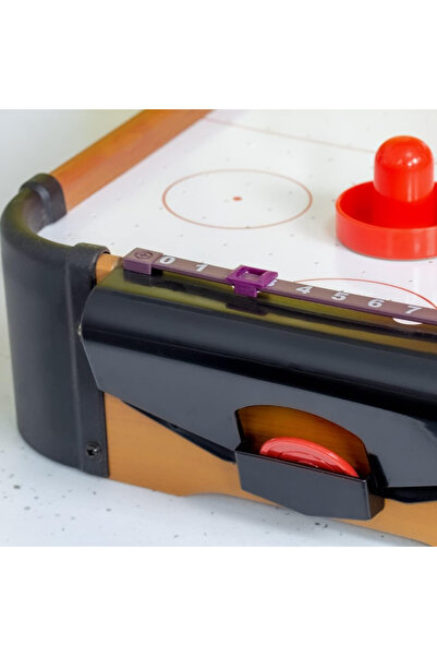 Toyska Masa Air Hockey Graffiti cu Picioare Lungi din Lemn, Tabela Scor, 76x38x61 cm, Maro