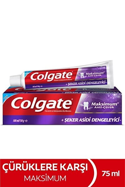 Colgate Maksimum Anti Çürük Şeker Asidi Dengeleyici Diş Macunu 100 ml