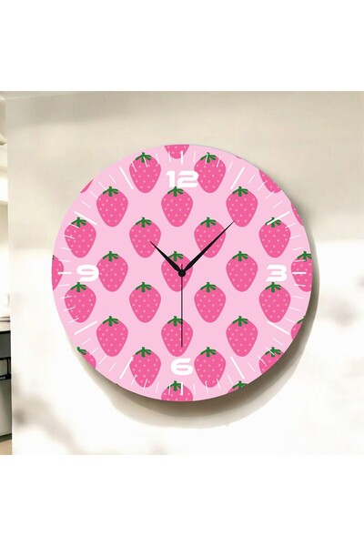 AA Shop Pembe Renkli Baskı Çilek Desenli Sayılı Yılbaşı Hediyelik Ahşap Sessi...