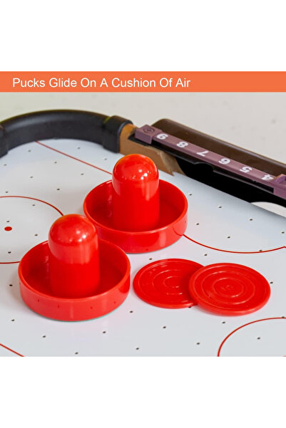 Toyska Masa Air Hockey Graffiti cu Picioare Lungi din Lemn, Tabela Scor, 76x38x61 cm, Maro