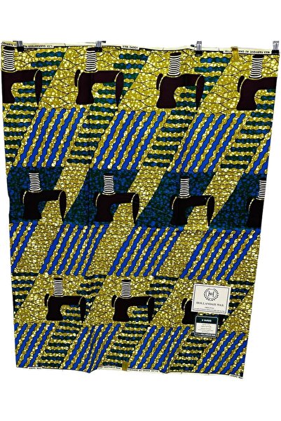 Generic African Wax Fabrics 6 Yards 100% Cotton Ankara Print Fabric Best New Beautiful Design Multicolour