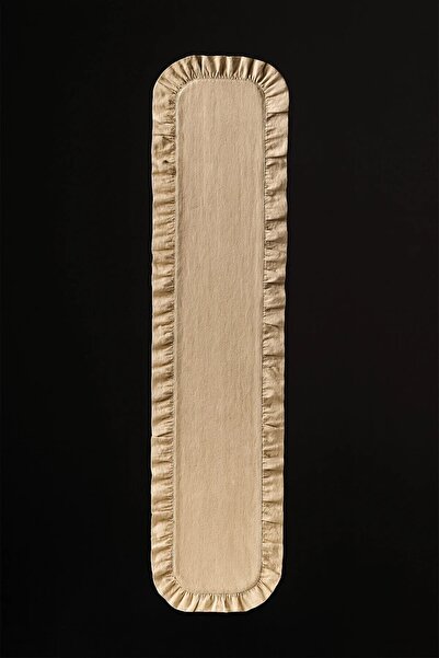 YUNUSOĞLU HOME Fırfırlı Masa Runner 120x40 cm – Şık Dekoratif Masa Örtüsü