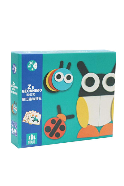 Toyska Дървена танграм игра Ze Geoanimo, 30 части, многоцветна
