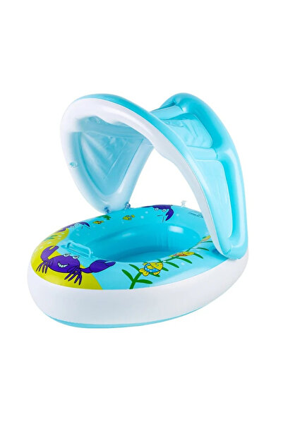 Toyska Crab children's swimming ring with panties and sunshade, 1-3 years, blue