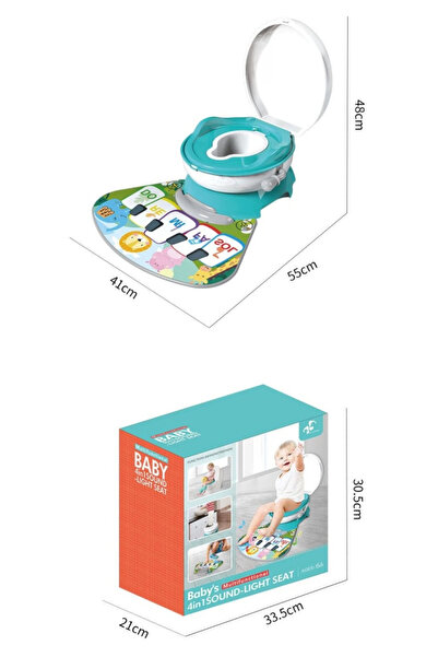Toyska Potty with Removable Reducer and Musical Mat 4 in 1, Blue