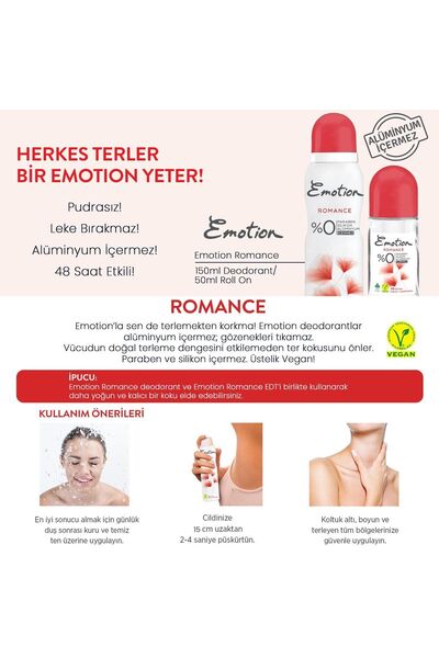 Emotion Deodorant 150 Ml Romance X 4 Adet