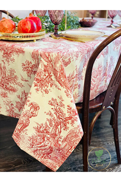 Perdeplus French Tablecloth, Vintage Pastoral Scene Pattern, Decorative Dining Table Cloth