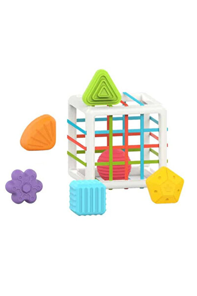 Toyska Cub sortator forme Geometrice Senzoriale, 7 piese, multicolor