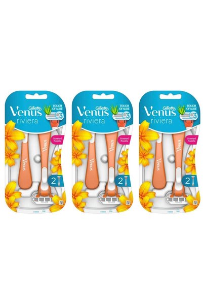 Gillette Venus Riviera 2 Pack Refill 8 Pack X 3 Pieces