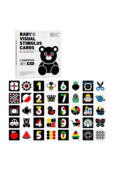 Toyska Set 40 imagini stimulare vizuala si cognitiva bebelusi, carduri multic...