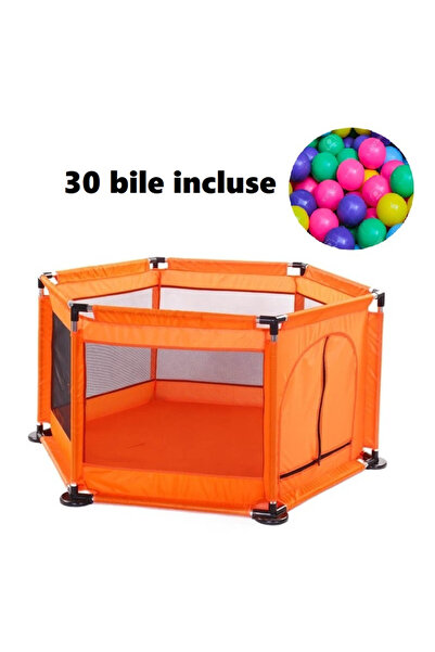 Toyska Tarc pentru Bebe cu 30 de bile multicolore incluse, 128 x 113 x 65 cm,...