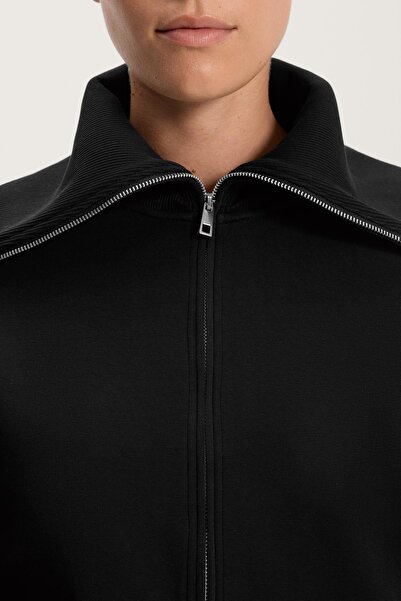 Oysho Cotton blend high collar jacket