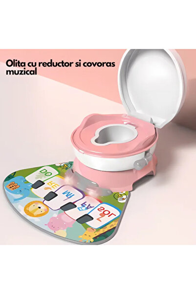 Toyska Potty with Removable Reducer and Musical Mat 4 in 1, Pink