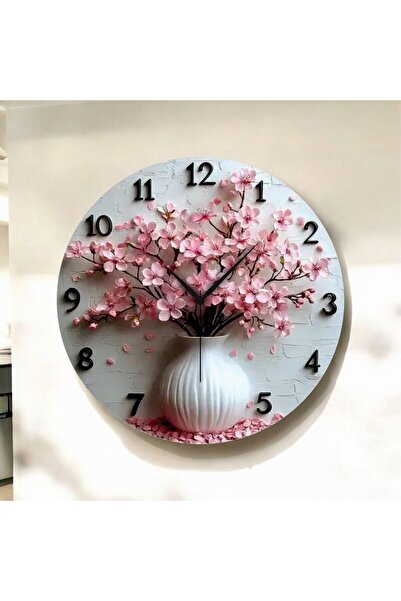 AA Shop Renkli Baskı Çiçek Saksı Desenli Sayılı Yılbaşı Hediyelik Ahşap Sessi...