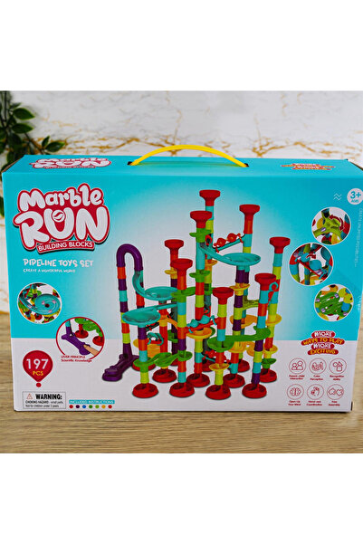 Toyska Set de constructie Marble Run cu bile din sticla, 197 piese, multicolor