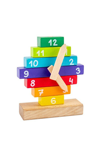 Toyska Wooden clock Stacking Rainbow, multicolor