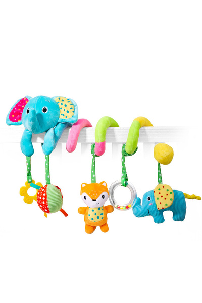Toyska Jucarie bebe zornaitoare pentru patut/carucior Elefant, multicolor