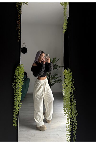 by SLA boutique Wide leg pants with drawstring and pockets