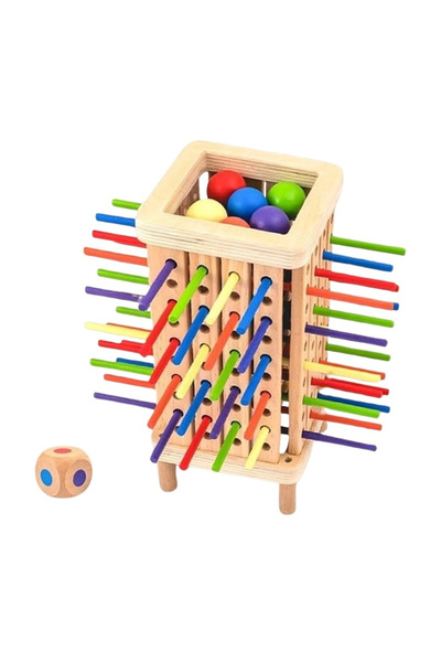 Toyska Joc educativ din lemn pentru copii, Wooden Stick Dice Game