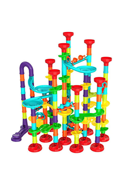 Toyska Set de constructie Marble Run cu bile din sticla, 197 piese, multicolor