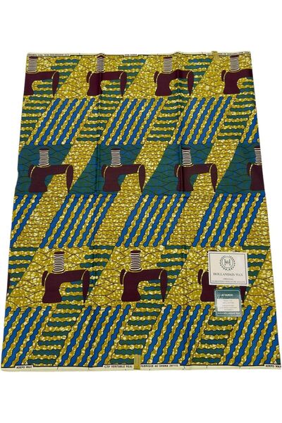 Generic أقمشة الشمع الأفريقية 6 ياردات 100% قطن قماش أنقرة مطبوع أفضل تصميم جديد جميل متعدد الألوان