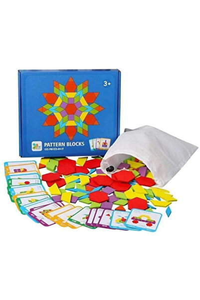 Toyska Joc educativ Tangram 155 piese din lemn, multicolor