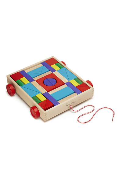 Melissa & Doug Carucior de tras cu cuburi constructie, Melissa&Doug, 36 cuburi