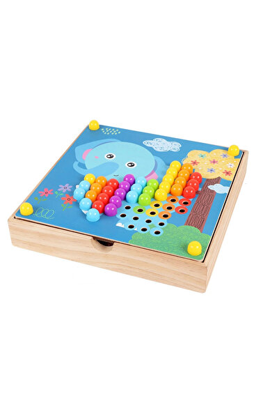 Toyska Joc de creatie tip mozaic pixel din lemn cu pini peg, multicolor, 200 ...